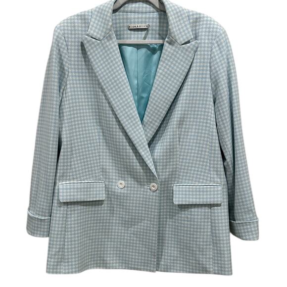 Alice + Olivia Justin Gingham Double Breasted Blazer - Picture 2 of 7